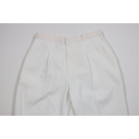 Vintage 70s 80s Levis Womens 28 Relaxed Fit Pleated Knit Chino Pants White USA - Picture 2 of 11